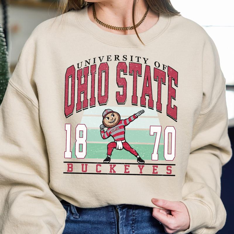 Ohio State Buckeyes Vintage College NCAA Sweatshirt, Vintage Football Sweatshirt NCAA, Classic Sport Sweatshirt, Gifts For Football Fan Sport