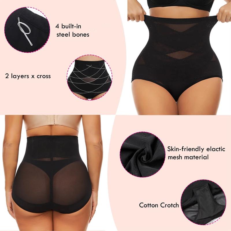 Women's High Waist Mesh Breathable Tummy Control Shapewear Panty, High Stretch Waist Trainer Butt Lifting Underwear, Ladies Shapewear Bottoms For Daily Wear