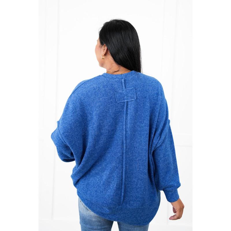 Door Buster! Plus Reg Zenana Brushed Mélange Hacci Oversized Sweater (Multiple Colors)