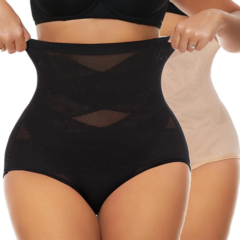 Women's High Waist Mesh Breathable Tummy Control Shapewear Panty, High Stretch Waist Trainer Butt Lifting Underwear, Ladies Shapewear Bottoms For Daily Wear