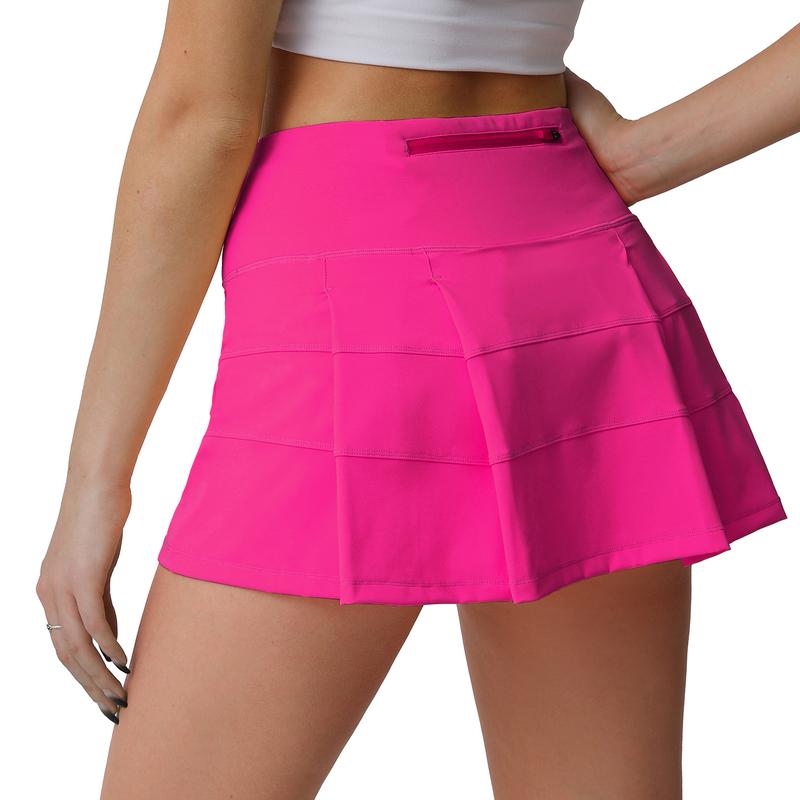 High Waisted Pleated Tennis Skirt with Pockets Athletic Golf Skorts for Sexy Women Casual Workout Built-in Casual Shorts Running Shorts Outdoor Jogger Shorts Zipper Fabric Womenswear