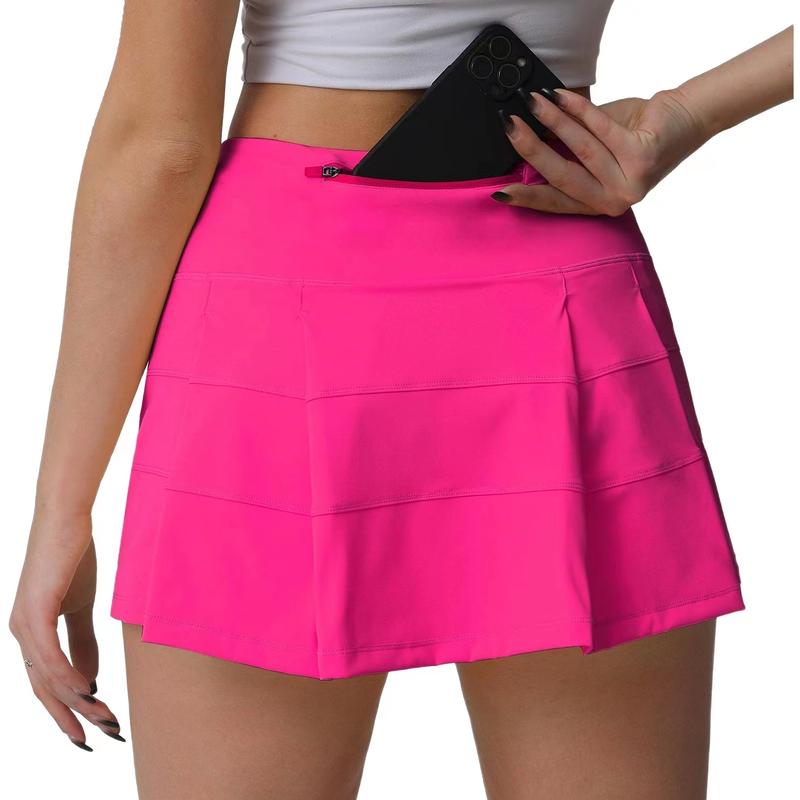 High Waisted Pleated Tennis Skirt with Pockets Athletic Golf Skorts for Sexy Women Casual Workout Built-in Casual Shorts Running Shorts Outdoor Jogger Shorts Zipper Fabric Womenswear