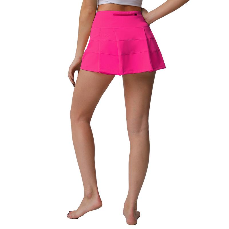 High Waisted Pleated Tennis Skirt with Pockets Athletic Golf Skorts for Sexy Women Casual Workout Built-in Casual Shorts Running Shorts Outdoor Jogger Shorts Zipper Fabric Womenswear