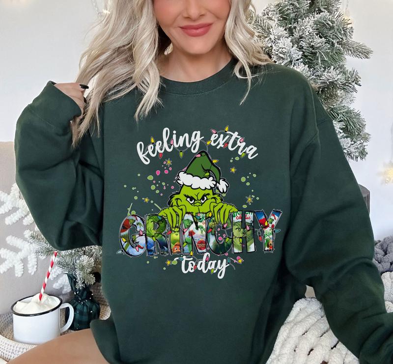 Feeling Extra Today Sweatshirt ,Merry Christmas Shirt , Retro Christmas Shirt , Green Guy