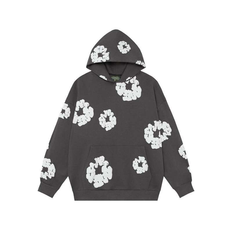 DENIM TEARS Women's Floral Hooded Sweatshirt, Christmas Tide Clothing