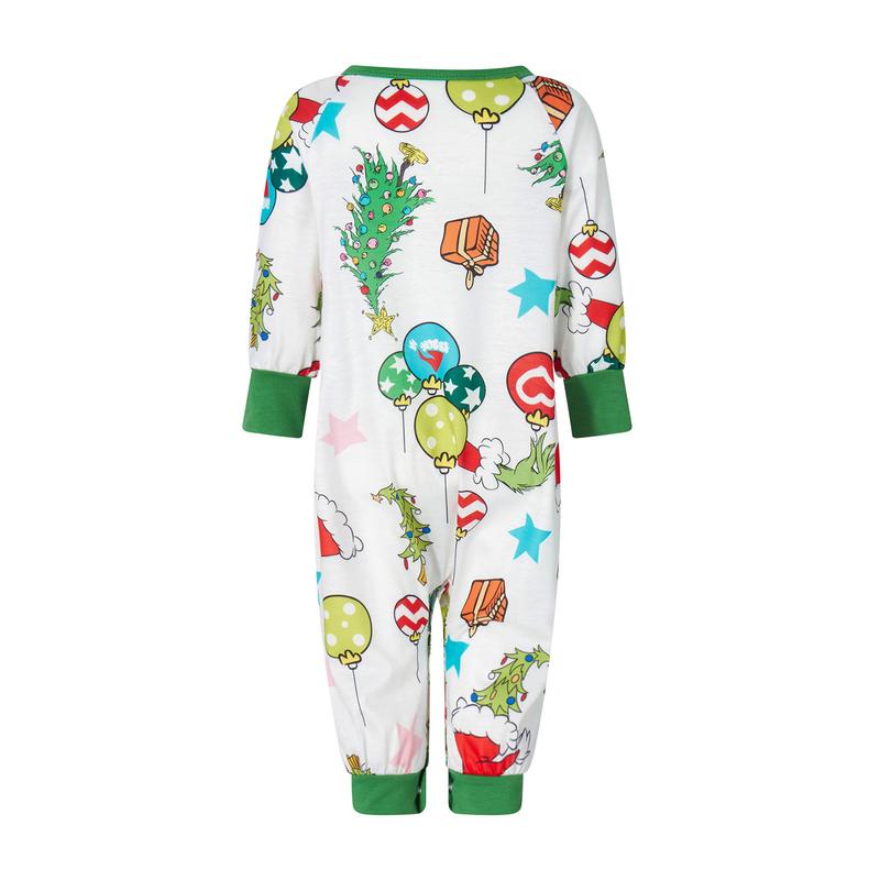 Matching Christmas Pajamas For Family, Romper  Long Sleeve Christmas Hat Print Tops and Pants Suit for Kid Dad Mom Sleepwear Round Neck Womenswear