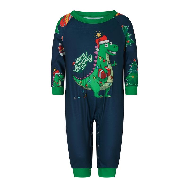 Christmas Pajamas For Family Dinosaur Print Cute Holiday Sleepwear Set Merry Christmas Matching Pjs