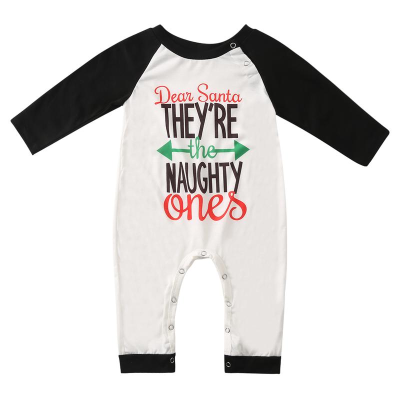 Christmas Pajamas For Family, Long Sleeve Letter Raglan Tops + Plaid Pants Set Loungewear