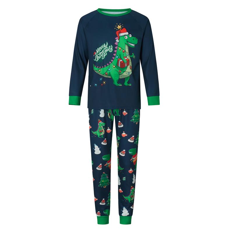 Christmas Pajamas For Family Dinosaur Print Cute Holiday Sleepwear Set Merry Christmas Matching Pjs