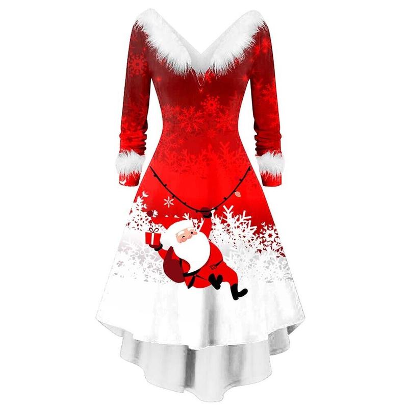 Mrs Santa Claus Christmas Fancy Dress Womens Xmas Party Cosplay Costume Outfit