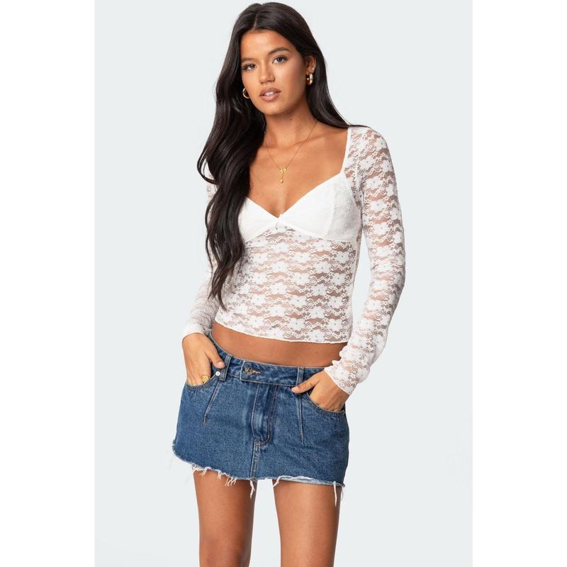 Mykonos Sheer Lace Top