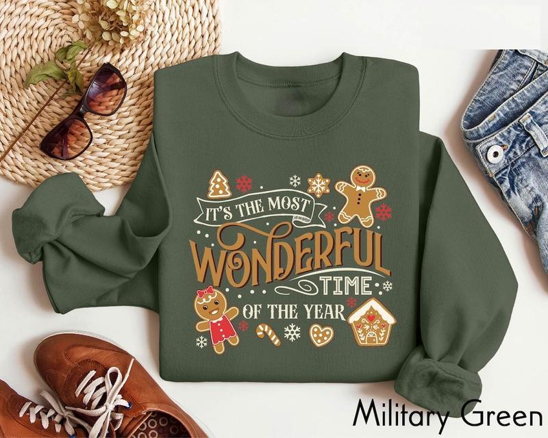 It's The Most Wonderful Time Of The Year Sweatshirt, Cute Gingerbread Tee, Christmas Family Shirt, Family Holiday Shirt, Xmas Gingerbread, Gift for her, Gift for men Womenswear Clothing