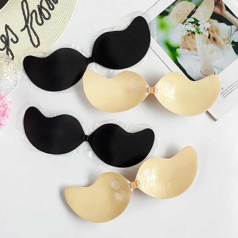 Adhesive Strapless Bra for Backless Dresses - Padded and Invisible with Nipple Covers - Adhesive Bra