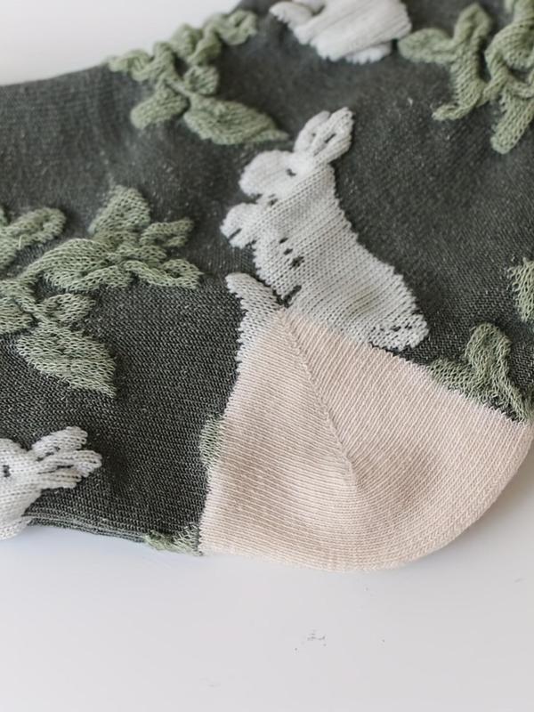 Women's Colorblock & Floral Jacquard Crew Socks, Vintage Fashion Casual Comfy Socks for Daily Wear, Women Socks for Fall & Winter, Fall Wear, Fallfreshness