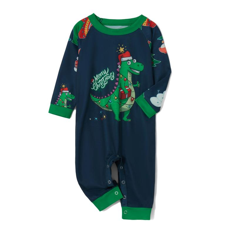 Christmas Pajamas For Family Dinosaur Print Cute Holiday Sleepwear Set Merry Christmas Matching Pjs