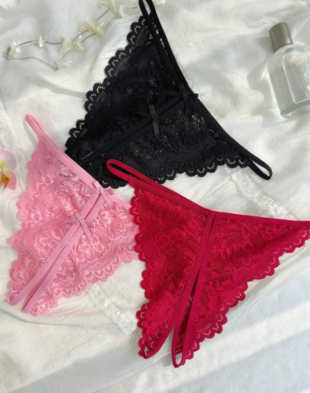 Sexy Open Crotch Lace Panties Set - Assorted Colors for Women's Underwear - Womenswear