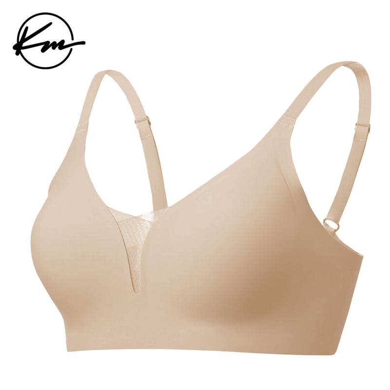 KatchMe Women's Soft Solid Seamless Adjustable Strap Wirefree Push-Up Bra, Non-Wired 3 4Coverage Bra, Suitable for All Seasons, Breathable Bralette Womenswear Underwear Lady Comfort