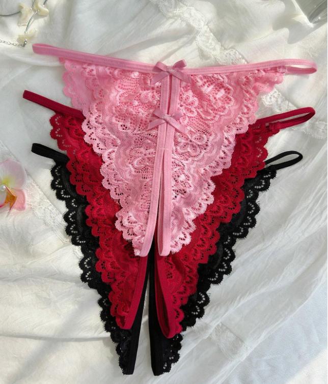 Sexy Open Crotch Lace Panties Set - Assorted Colors for Women's Underwear - Womenswear