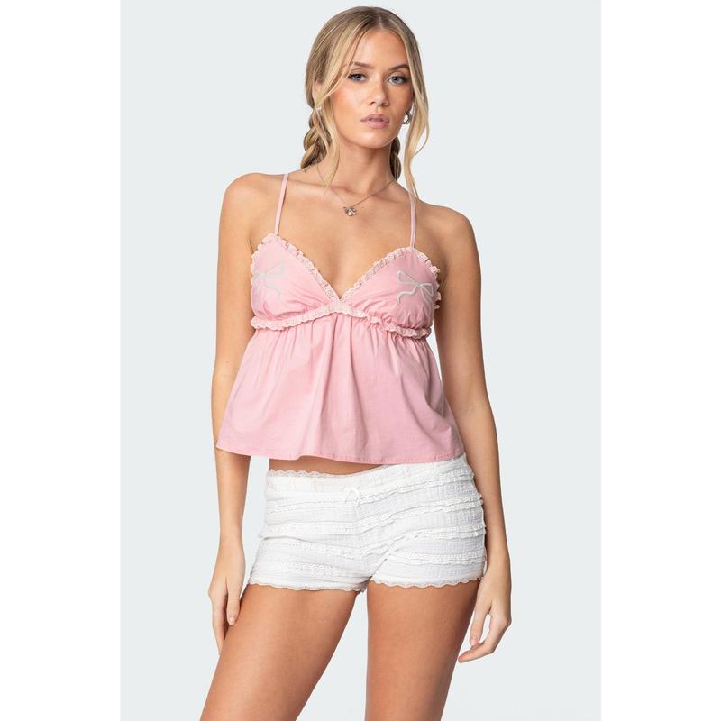 Bow & Frill Babydoll Top