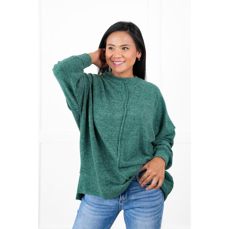 Door Buster! Plus Reg Zenana Brushed Mélange Hacci Oversized Sweater (Multiple Colors)