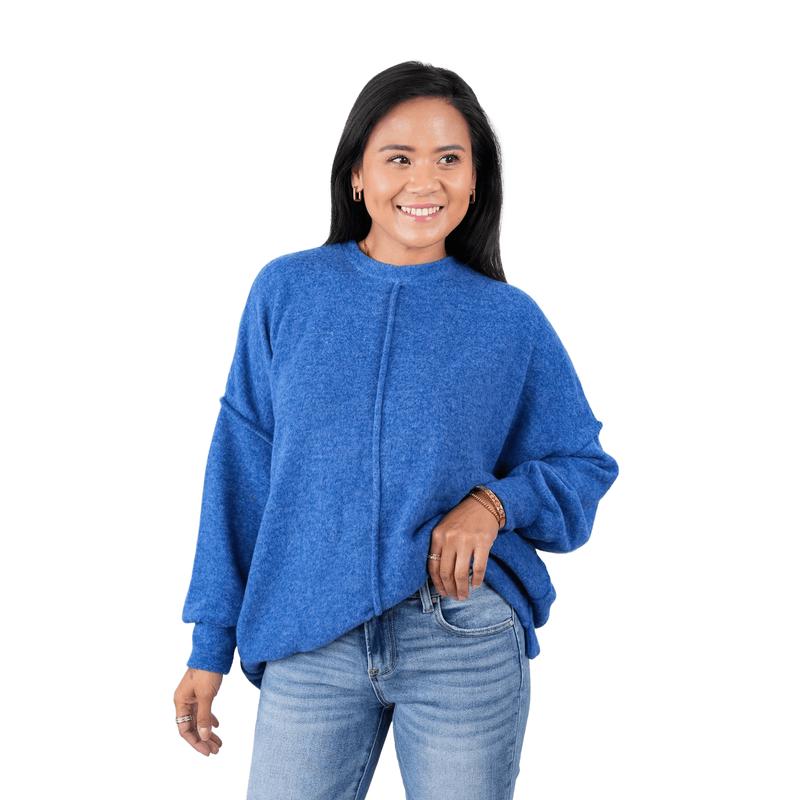 Door Buster! Plus Reg Zenana Brushed Mélange Hacci Oversized Sweater (Multiple Colors)