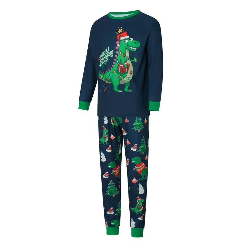 Christmas Pajamas For Family Dinosaur Print Cute Holiday Sleepwear Set Merry Christmas Matching Pjs