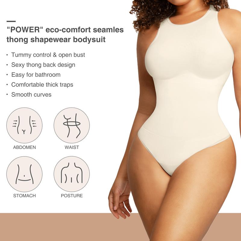 Snatch me up Bodysuit - High Compression Bodysuit with High Neck Top 360° Tummy Control Basic Summer Outfit Womenswear Underwear Minimalist Sleeveless Women body suits Lady Comfort