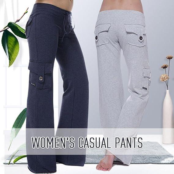 Womens Yoga Sweatpants Wide Leg High Waisted Lounge Pajamas Pants Comfy Workout Loose Pants with Pockets Womenswear Bottom Trouser Loungewear Minimalist Basic