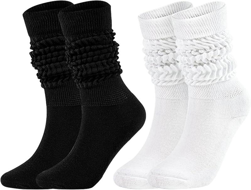 Slouch Socks for Women, 2 Pairs, Soft Extra Long Scrunch Knee High Sock, Premium Pack