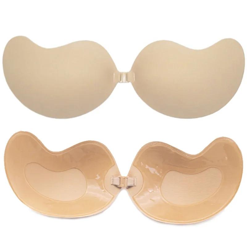 1 2pcs Silicone Mango Strapless Underwear Bra Women Invisible Nipple Cover Seamless Push Up Bralette Sexy Chest Sticker Lingerie