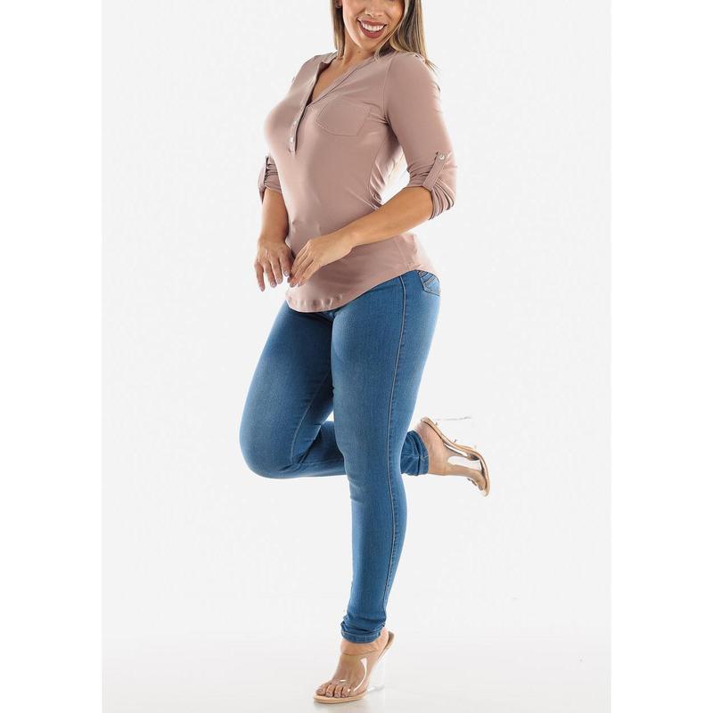 Super High Waisted Butt Lift Skinny Jeans with Pockets