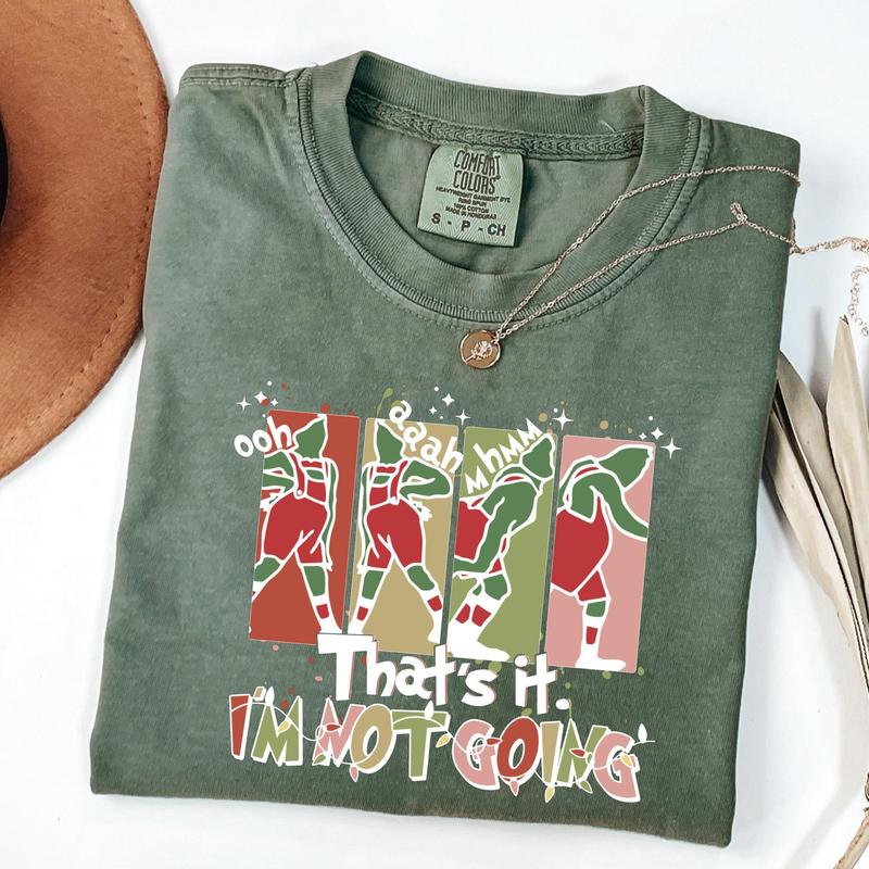 Comfort Colors Vintage Funny Elf T-Shirt, Cute Retro Christmas T-Shirt, That's it I'm Not Going Shirt, Girly Xmas Gift