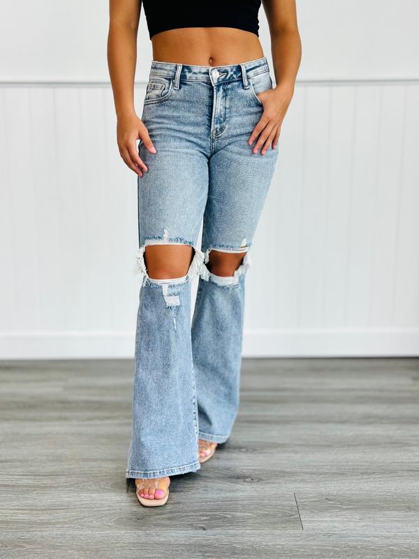 Risen Light Daringly Distressed Jeans (Reg & Plus)