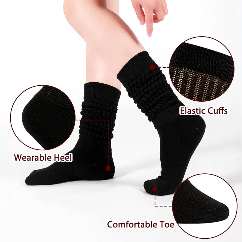 Slouch Socks for Women, 2 Pairs, Soft Extra Long Scrunch Knee High Sock, Premium Pack