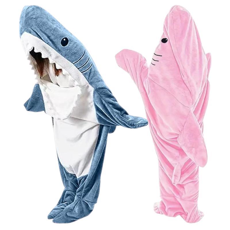 Shark Pajamas Blanket Hoodie Onesie for Family, Wearable Shark Blanket,Shark Sleeping Bag, Soft Cozy Shark Onesle Halloween Costume for Family, Ideal Gift for Friends,Pajama Party Comfort Overalls Clothing laborday deals