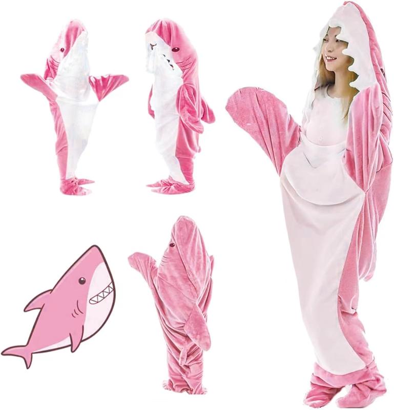 Shark Pajamas Blanket Hoodie Onesie for Family, Wearable Shark Blanket,Shark Sleeping Bag, Soft Cozy Shark Onesle Halloween Costume for Family, Ideal Gift for Friends,Pajama Party Comfort Overalls Clothing laborday deals