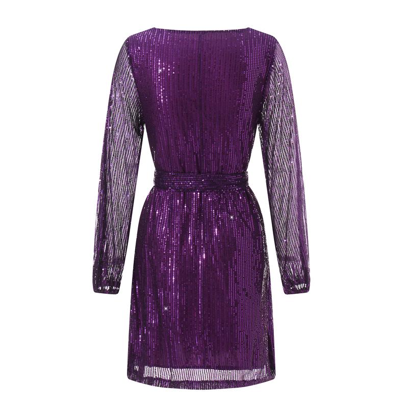 Plus-size women's dress holiday party glitter beaded temperament elegant dress dress dress dress plus-size women's clothing