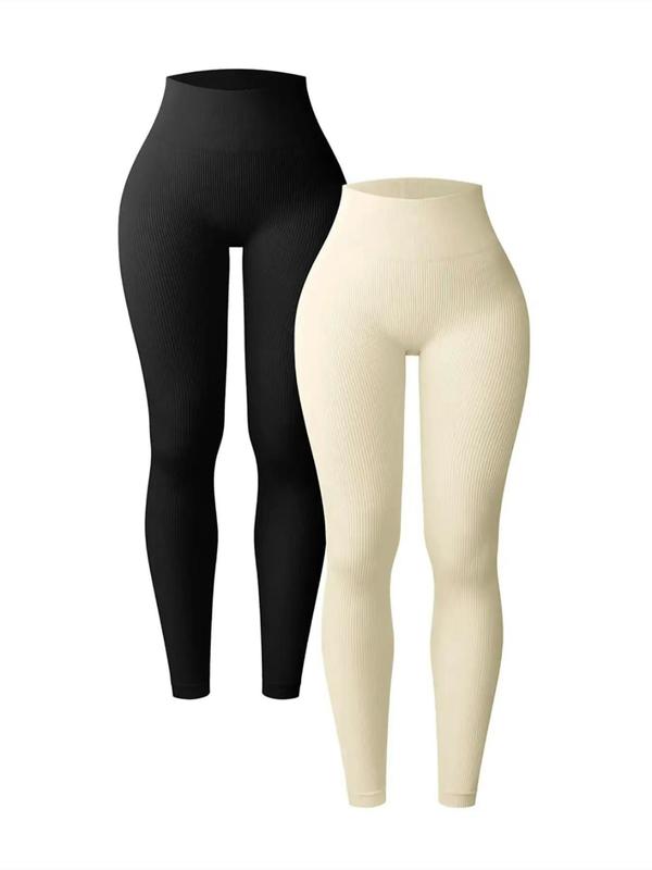 Women's Solid High Waist Shapewear Leggings, Casual Comfy Breathable Seamless Shaper Pants for Daily Wear, Ladies Shapewear Bottoms for All Seasons