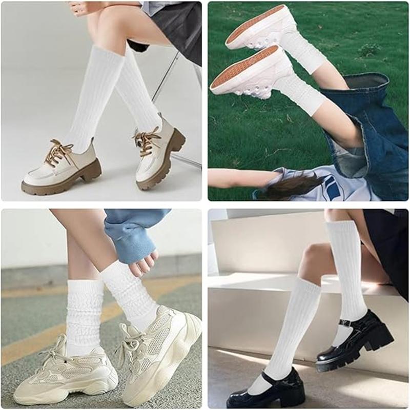 2 4 6 Pairs Slouch Socks for Women Men Scrunch Knee High Socks Crew Boot Socks Tube Long Slouchy Socks Pack，gift for mother，gift for friend