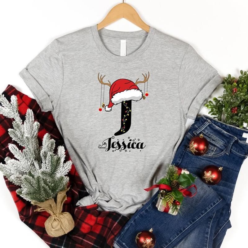 Monogrammed Family Christmas Shirt, Family Christmas Name Shirt, Personalized Christmas Gift, Custom Christmas Shirt With Name, Matching Family Shirt