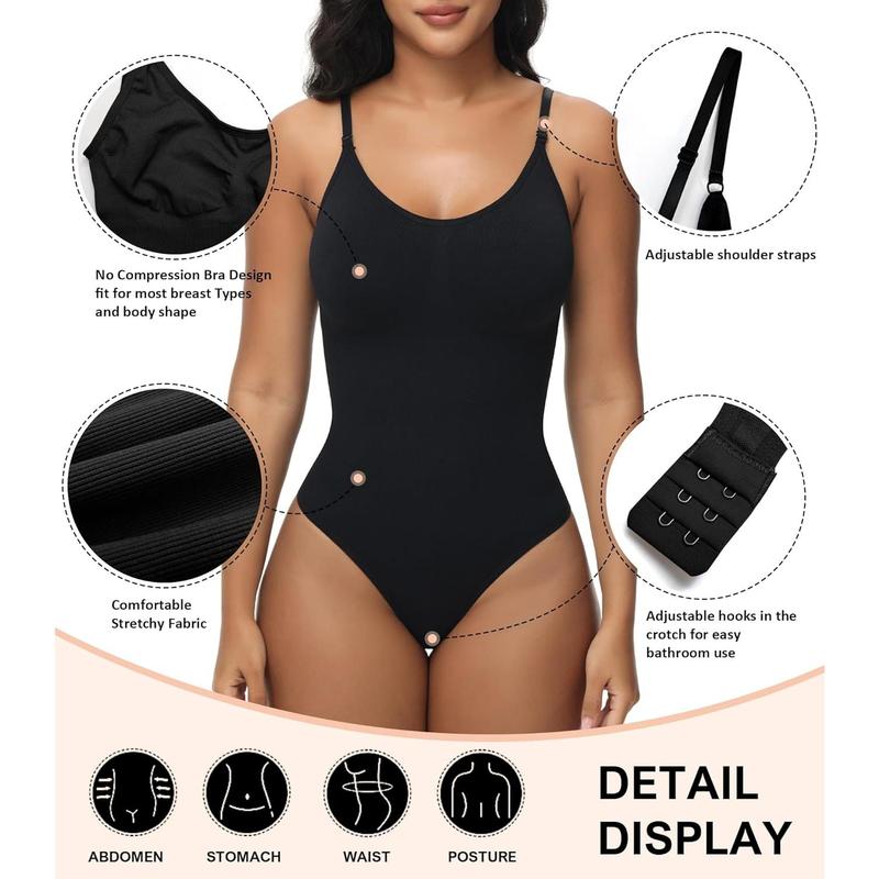 Bodysuit for Women Tummy Control Shapewear Body Shaper Seamless Spaghetti Strap Leotards