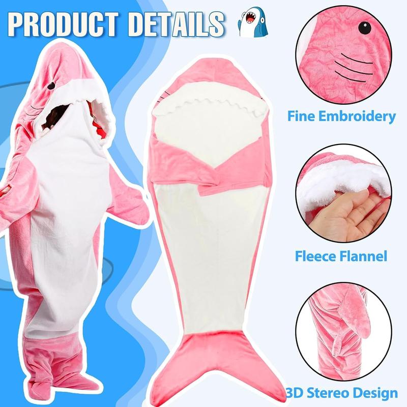 Shark Pajamas Blanket Hoodie Onesie for Family, Wearable Shark Blanket,Shark Sleeping Bag, Soft Cozy Shark Onesle Halloween Costume for Family, Ideal Gift for Friends,Pajama Party Comfort Overalls Clothing laborday deals