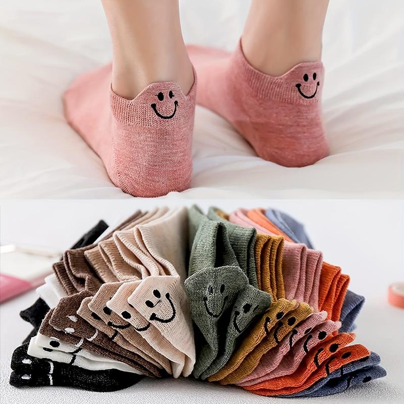 10 Pairs Socks Elastic Ankle Length Cotton Socks Aesthetic Socks Cute Socks Lightweight Low Cut Socks For Women Girl Women's Ruffled