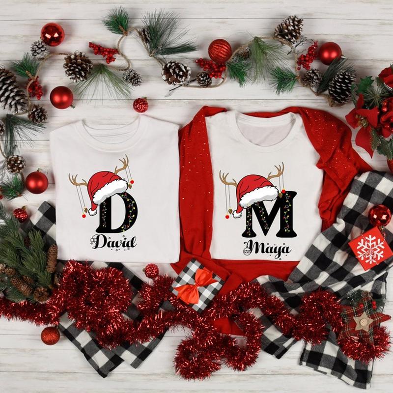 Monogrammed Family Christmas Shirt, Family Christmas Name Shirt, Personalized Christmas Gift, Custom Christmas Shirt With Name, Matching Family Shirt