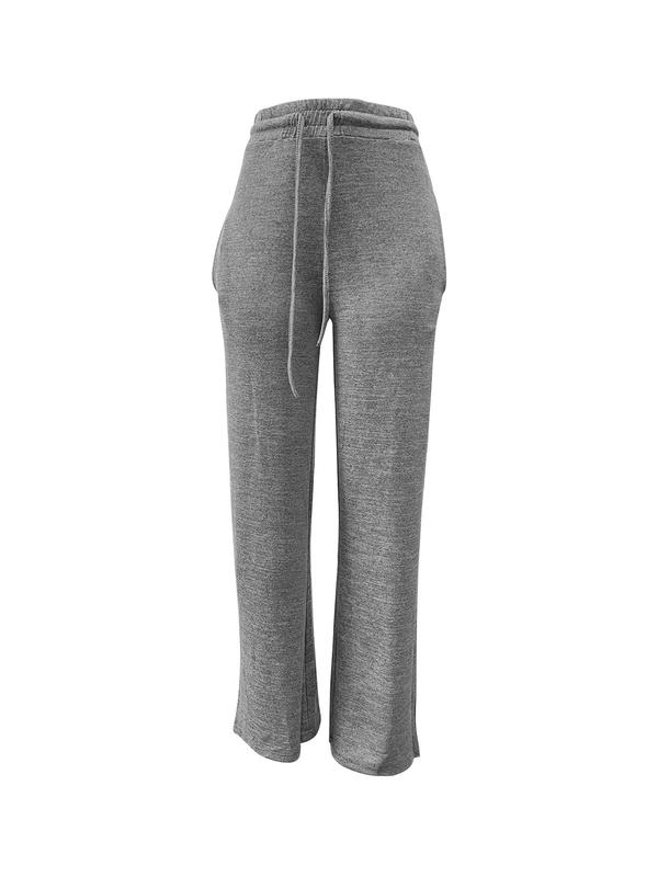 Women's Plain Pocket Drawstring Waist Sweatpants, Casual Comfy Straight Leg Trousers for Daily Wear, Ladies Bottoms for All Seasons