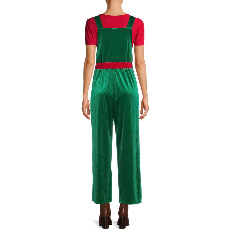 Women Christmas Jumpsuit Overalls Casual Sleeveless 3D Print Baggy Long Romper Pants Christmas Costume