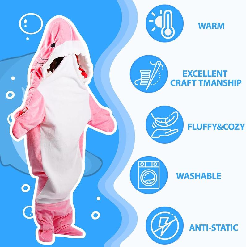 Shark Pajamas Blanket Hoodie Onesie for Family, Wearable Shark Blanket,Shark Sleeping Bag, Soft Cozy Shark Onesle Halloween Costume for Family, Ideal Gift for Friends,Pajama Party Comfort Overalls Clothing laborday deals